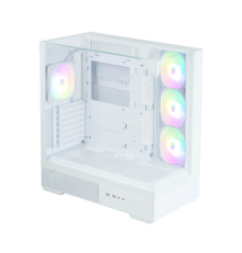 Корпус ZALMAN P40 Prism Plus, ATX, WHITE, WINDOW, 3xCombo (3.5'' or 2.5"), 1xUSB TYPE-C, 2xUSB3.0, SIDE 3x120mm ARGB, REAR 1x120mm ARGB