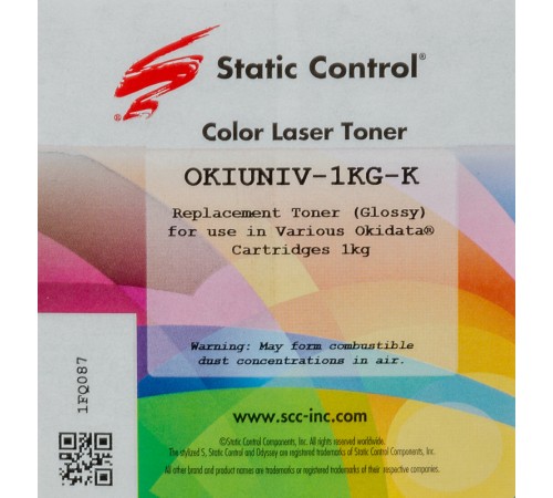 Тонер Static Control OKIUNIV-1KG-K черный флакон 1000гр. для принтера Oki C3300N5500