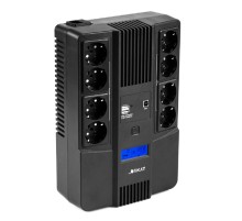 ИБП Бастион SSKAT-UPS 1000-AID-IN-1x9-8 {Line-interactive, 1000/600Вт, LCD-дисплей, USB/ RJ-45, АКБ 1х 9Ач, сверху ЕВРО 4+4, МПТ} (8934)