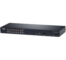 Переключатель KVM,  1 local user PS2+VGA+1 IP user => 16 cpu (PS2/USB/Sun+VGA)/RS232, без шнуров ATEN KH1516AI
