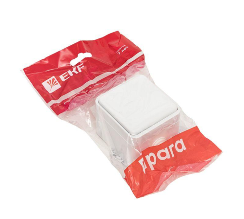 EKF EKR16-029-10-440 Прага Розетка 1-местная 16А с заземлением с крышкой IP44 белая с защ. штор. EKF