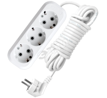 Удлинитель бытовой 3х5м с заземлением 13А         АВС-пластик E-303