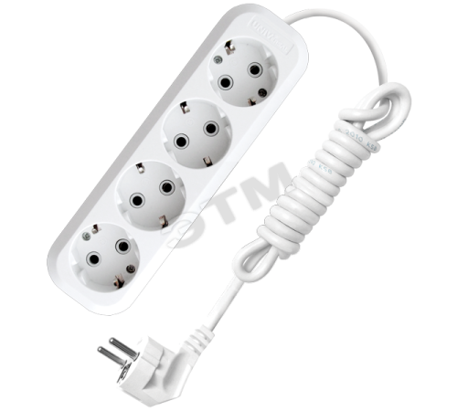 Удлинитель бытовой 4х3м с заземлением 16А АВС-пластик