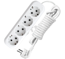 Удлинитель бытовой 4х5м с заземлением 13А АВС-пластик E-304