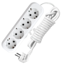 Удлинитель бытовой 4х5м с заземлением 13А АВС-пластик E-304