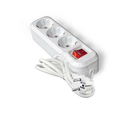 Удлинитель 3х2м S-303 с заземлением с выключателем ПВС 3х1