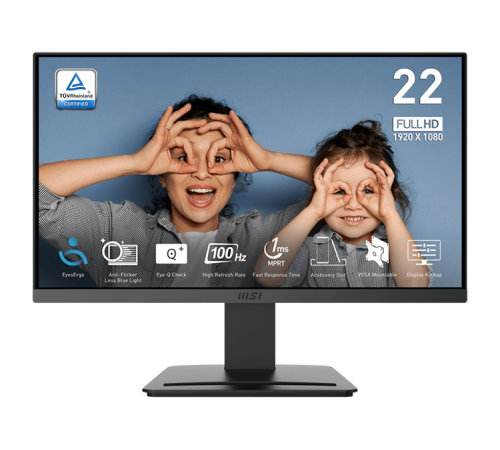 Монитор MSI 21,45'' PRO MP223 E2, 16:9, VA, FHD, 4ms, 250cd, 100Hz, HDMI, DP