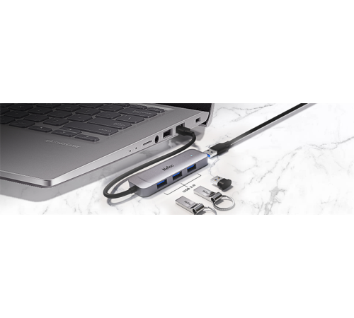 Netac USB Hub WF11, USB-A to USB3.0*4