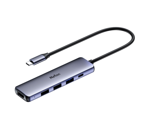 Netac Hub WF13, Type-C to USB3.0+USB2.0*2+100W PD+HDMI