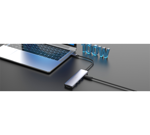 Netac Hub WF13, Type-C to USB3.0+USB2.0*2+100W PD+HDMI
