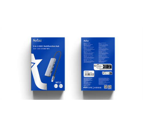 Netac Hub WF13, Type-C to USB3.0+USB2.0*2+100W PD+HDMI