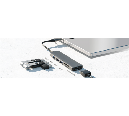 Netac Hub WF14, Type-C to USB3.0*3+HDMI+mSD/SD 2.0