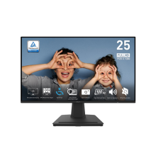 Монитор 24.5" MSI Pro MP252 IPS 1920x1080, 100 Гц, 1 мс, 16:9, 300 кд/м², HDMI, DP, 3.5 Jack, динамики (2x2 Вт), черный