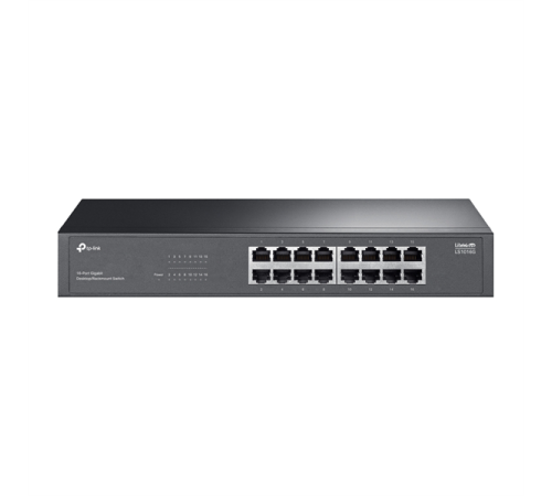 TP-Link LS1016G Коммутатор с 16 гигабитными портами для размещения на столе или в стойке