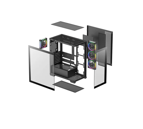 Компьютерный корпус Deepcool CG580 4F V2 без БП, боковое окно (панорама), 4x120mm ARGB PWM вентилятора, черный, ATX (R-CG580-BKADA4-G-2) Компьютерный корпус Deepcool CG580 4F V2 без БП, боковое окно (панорама), 4x120mm ARGB PWM вентилятора, черный, ATX (R-CG580-BKADA4-G-2)