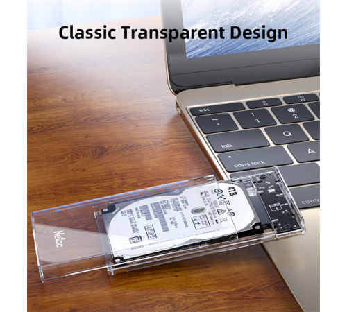 Внешний корпус для HDD/SSD Netac NT07WH11-30CC 2.5 SATA --> USB3.0 , скользящая прозрачная крышка, USB3.0 C --> C кабель Внешний корпус для HDD/SSD Netac NT07WH11-30CC 2.5 SATA --> USB3.0 , скользящая прозрачная крышка, USB3.0 C --> C кабель