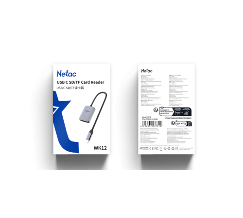 Картридер Netac WK12GYCN USB3.0 Type-C --> mSD/SD Картридер Netac WK12GYCN USB3.0 Type-C --> mSD/SD