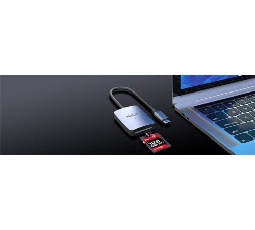 Картридер Netac WK12GYCN USB3.0 Type-C --> mSD/SD Картридер Netac WK12GYCN USB3.0 Type-C --> mSD/SD