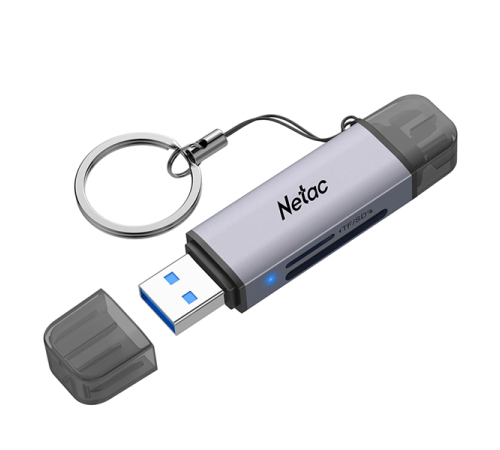 Картридер Netac WK13GYCN USB3.0+Type-C --> mSD/SD, Серый Картридер Netac WK13GYCN USB3.0+Type-C --> mSD/SD, Серый
