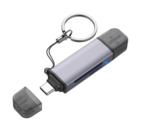 Картридер Netac WK13GYCN USB3.0+Type-C --> mSD/SD, Серый Картридер Netac WK13GYCN USB3.0+Type-C --> mSD/SD, Серый