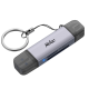 Картридер Netac WK13GYCN USB3.0+Type-C --> mSD/SD, Серый