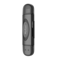 Картридер Netac WK14BKCN USB3.0+Type-C --> mSD/SD, Черный
