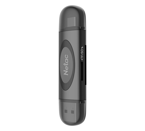 Картридер Netac WK14BKCN USB3.0+Type-C --> mSD/SD, Черный