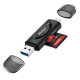 Картридер Netac WK14BKCN USB3.0+Type-C --> mSD/SD, Черный