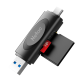 Картридер Netac WK14BKCN USB3.0+Type-C --> mSD/SD, Черный