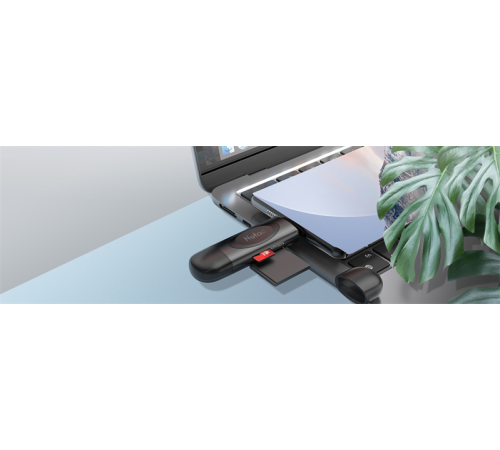 Картридер Netac WK14BKCN USB3.0+Type-C --> mSD/SD, Черный