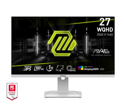 MSI MAG 27" 274QRFW X32 White {IPS 2560x1440 320hz 0.5ms 300cd 2xHDMI DisplayPort Tilt HAS Pivot Internal} MSI MAG 27" 274QRFW X32 White {IPS 2560x1440 320hz 0.5ms 300cd 2xHDMI DisplayPort Tilt HAS Pivot Internal}