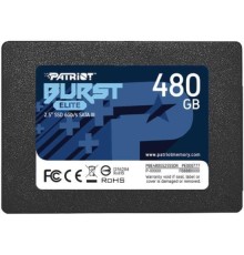 SSD PATRIOT Burst Elite 480Гб Наличие SATA 3.0 3D NAND Скорость записи 320 Мб/сек. Скорость чтения 450 Мб/сек. 2,5" TBW 200 Тб PBE480GS25SSDR