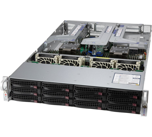 Серверная платформа Supermicro Super Server 2U 620U-TNR noCPU(2)Scalable/TDP 270W/no DIMM(32)/ 12(SFF) /2x2000W