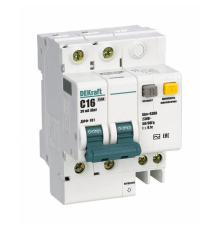 Выключатель автоматический дифференциального тока 2п C 16А 30мА тип AC 4.5кА ДИФ-101 4.5мод. DEKraft