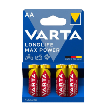 Батарейка Varta LONGLIFE MAX POWER (MAX TECH) LR6 AA BL4 Alkaline 1.5V (4706) (4/80/400) VARTA 4706101404