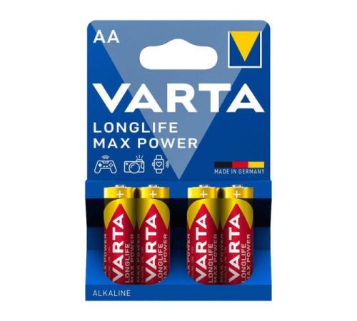Батарейка Varta LONGLIFE MAX POWER (MAX TECH) LR6 AA BL4 Alkaline 1.5V (4706) (4/80/400) VARTA 4706101404
