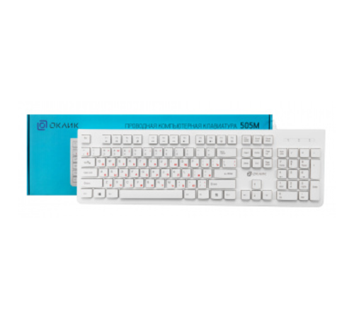Клавиатура Oklick 505M белый USB slim {1196547} Клавиатура Oklick 505M белый USB slim {1196547}