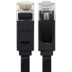 GCR Патч-корд 5.0m, кат.6, PROF, плоский,прямой, UTP, медь, черный, 30 AWG, ethernet high speed 10 Гбит/с, RJ45, T568B (GCR-LNC616-5.0m)
