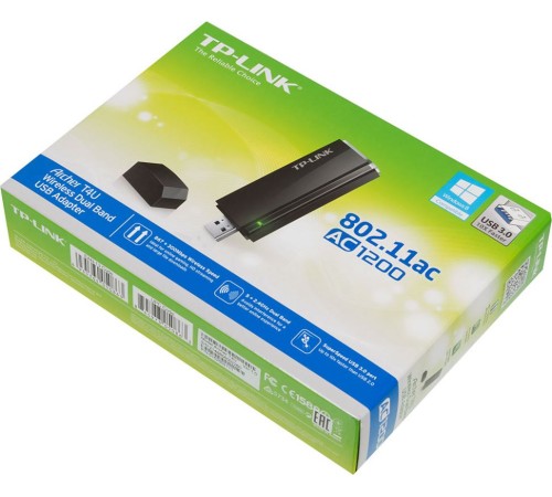 Сетевой адаптер WiFi TP-Link ARCHER T4U AC1300 USB 3.0 (ант.внутр.)