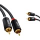 GCR Кабель 5.0m аудио 2 х RCA / 2 х RCA , GOLD, черный, GCR-53116 Greenconnect GCR-53116