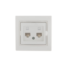 Розетка компьютерная 2-м СП Mira RJ45 бел./бел. LEZARD 701-0202-141