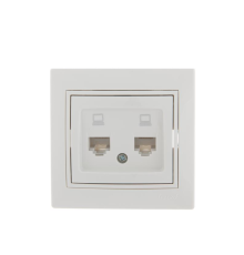 Розетка компьютерная 2-м СП Mira RJ45 бел./бел. LEZARD 701-0202-141