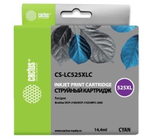 Картридж струйный Cactus CS-LC525XLC голубой (14.4мл) для Brother DCP-J100/J105/J200