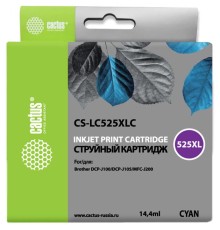 Картридж струйный Cactus CS-LC525XLC голубой (14.4мл) для Brother DCP-J100/J105/J200