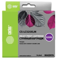 Картридж струйный Cactus CS-LC525XLM пурпурный (14.4мл) для Brother DCP-J100/J105/J200