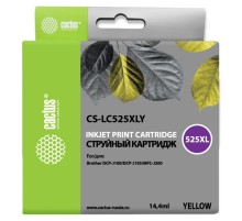 Картридж струйный Cactus CS-LC525XLY желтый (14.4мл) для Brother DCP-J100/J105/J200