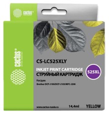 Картридж струйный Cactus CS-LC525XLY желтый (14.4мл) для Brother DCP-J100/J105/J200