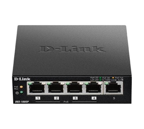 Коммутатор 5PORT 10/100M DES-1005P/B1A D-LINK