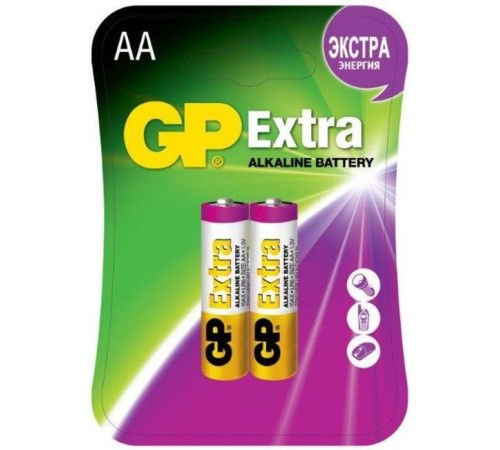 Батарея GP Extra Alkaline 15AX LR6 AA (2шт) блистер