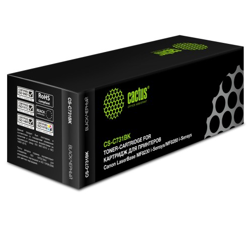 Картридж лазерный Cactus CS-C731BK 731 BK черный (1600стр.) для Canon LB i-Sensys MF8230/MF8280